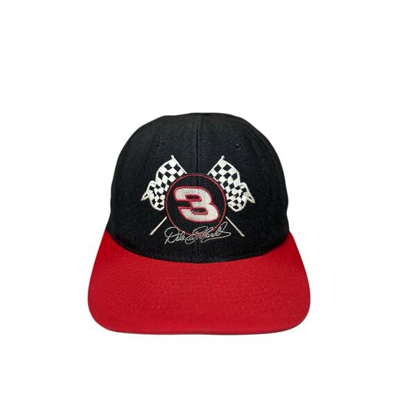 Vintage 90s NASCAR Dale Earnhardt Intimidator Nutmeg Mills Racing Snapback‎ Hat - Picture 1 of 6